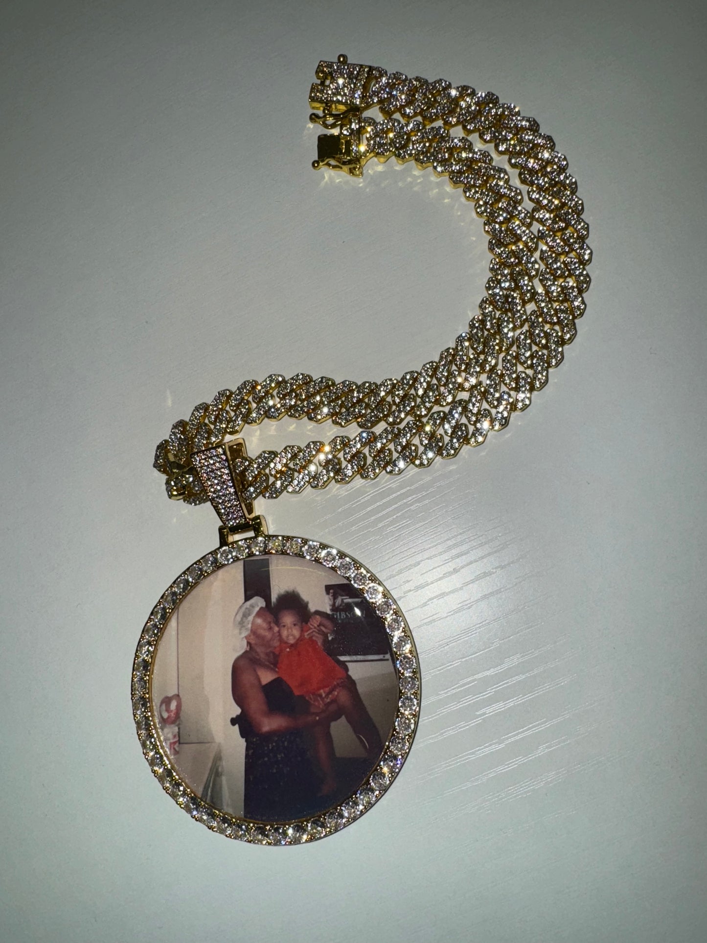 Large Circle Unisex Photo Necklace