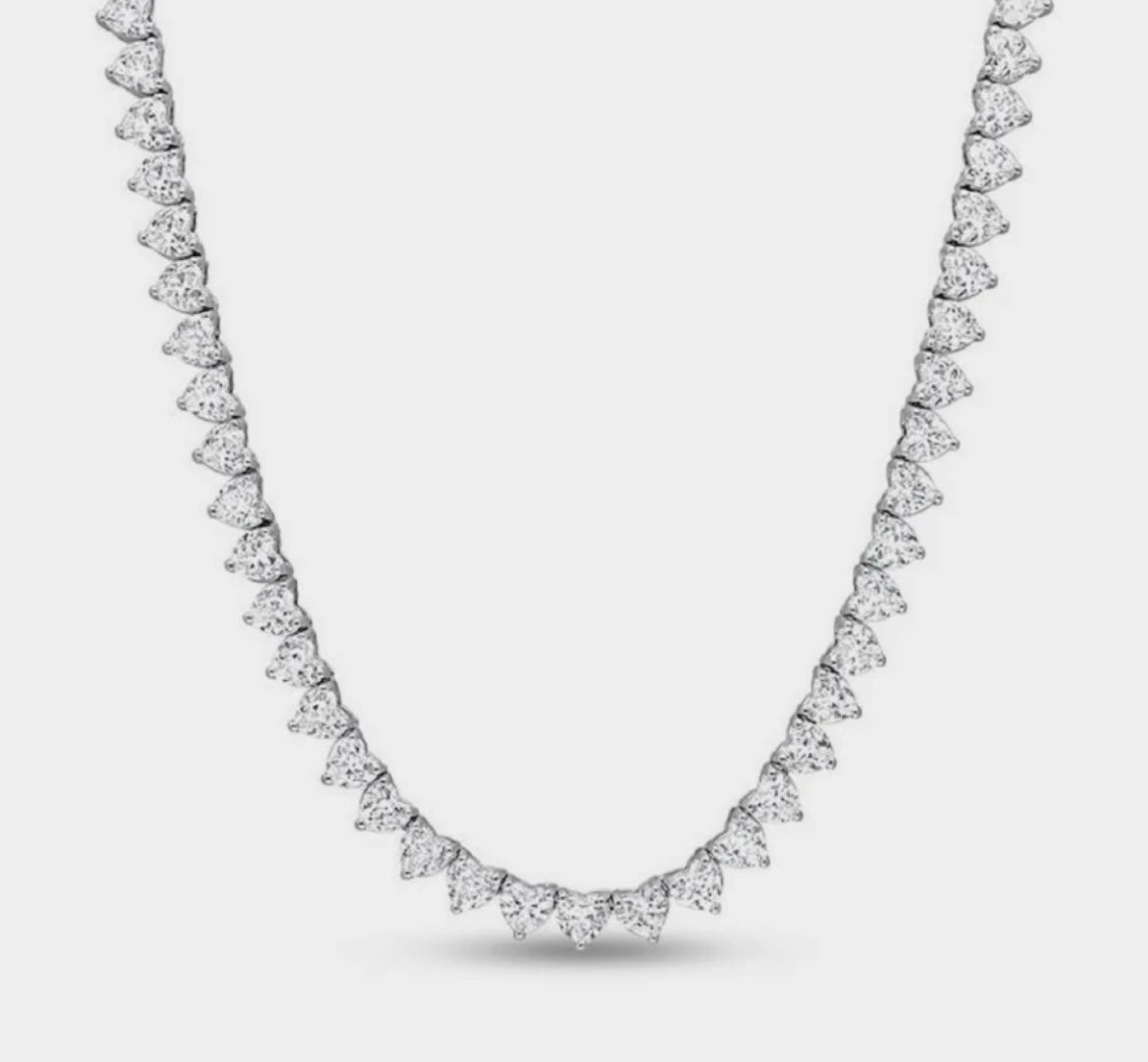 Heart Tennis Necklace