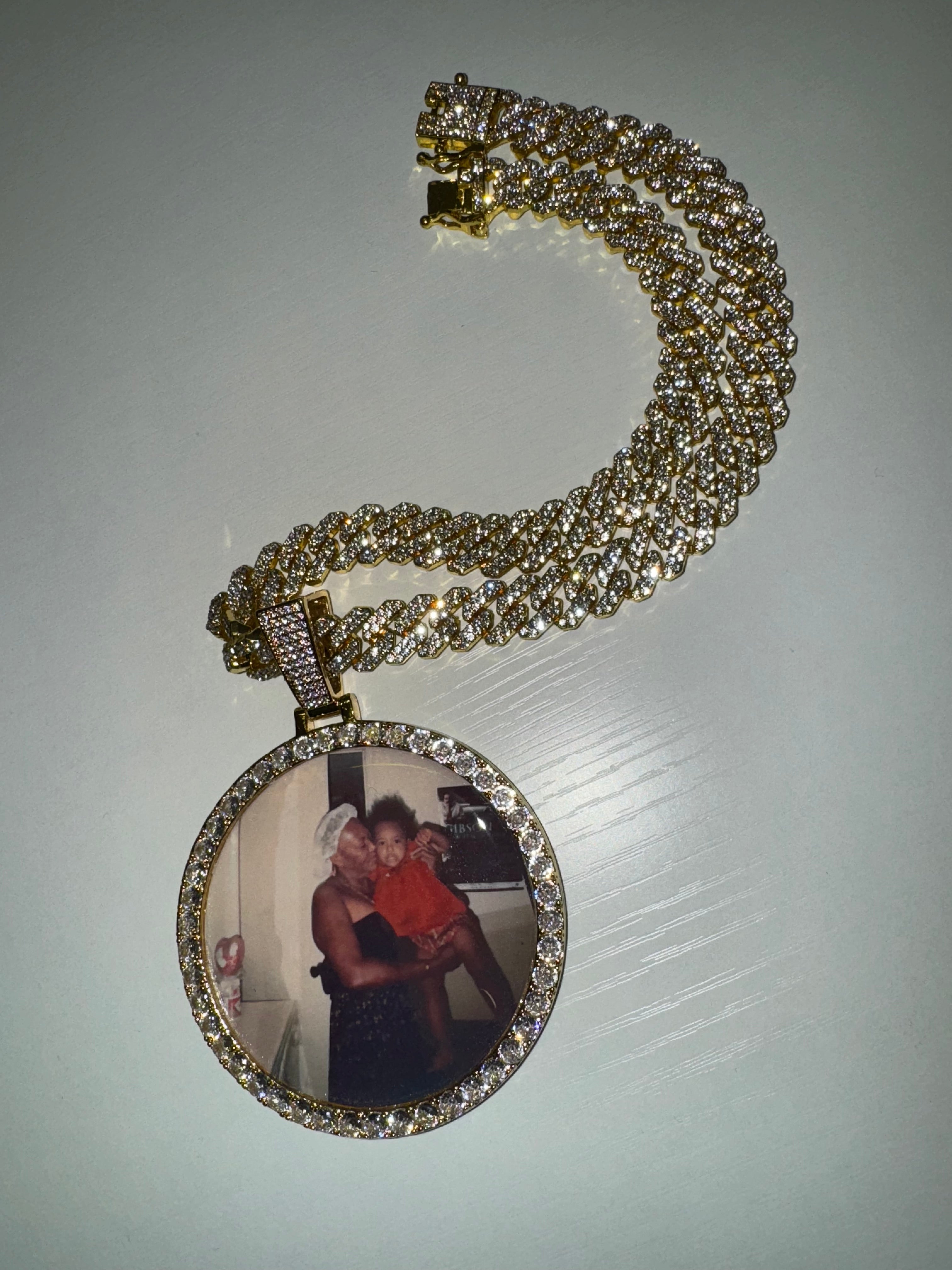 Large Circle Unisex Photo Necklace