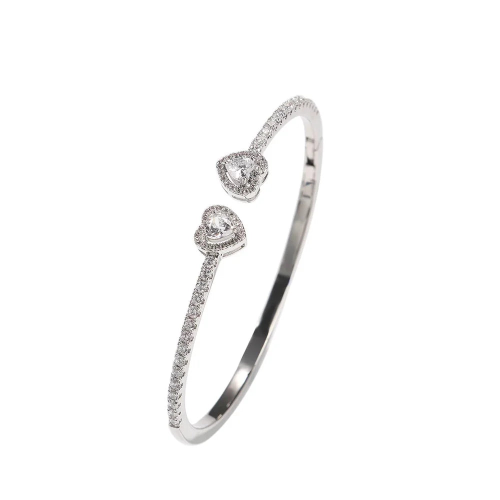 Double Heart Bangle