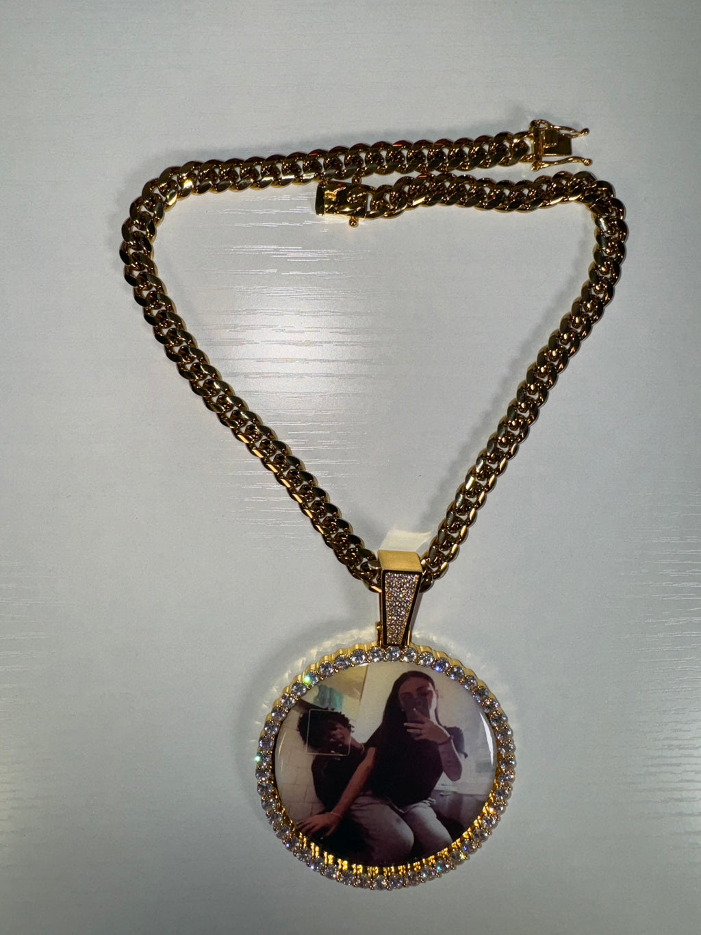 Large Circle Unisex Photo Necklace