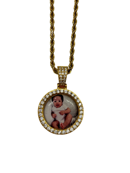 Mini Round Photo Necklace