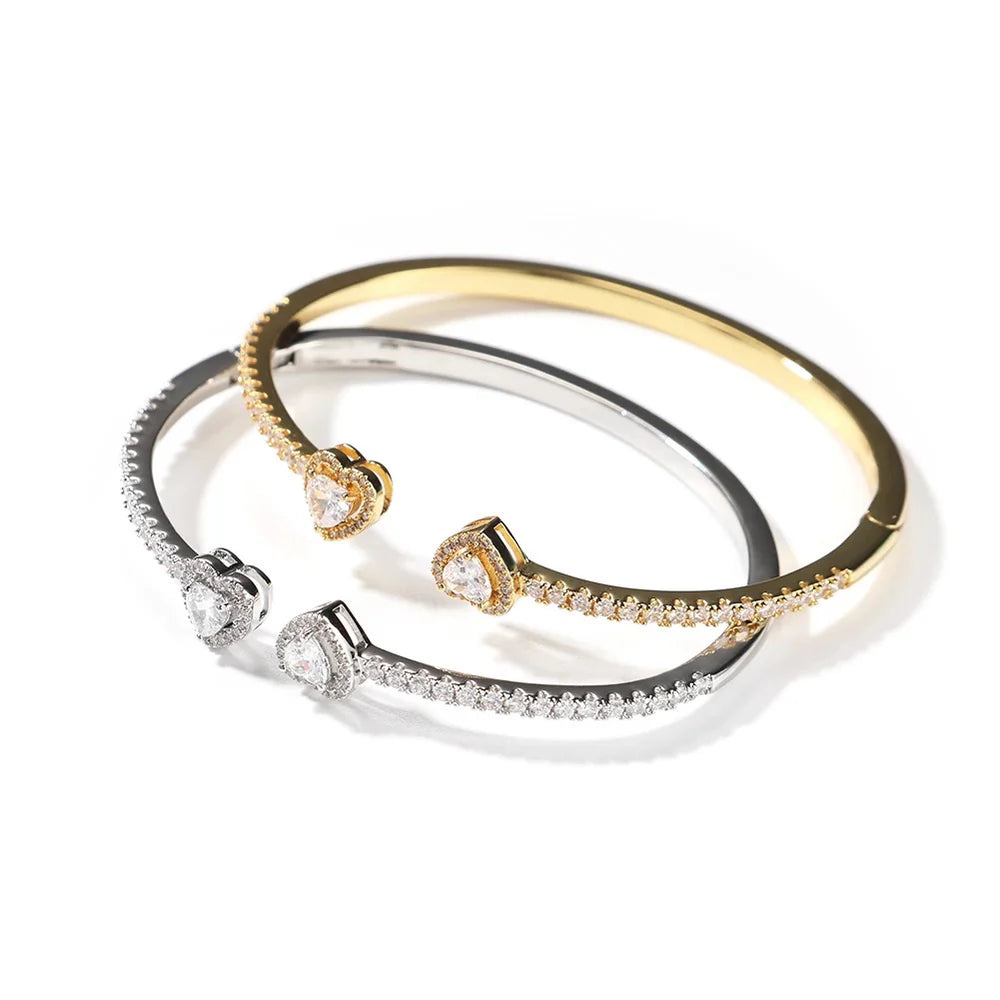 Double Heart Bangle