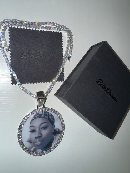 Large Circle Unisex Photo Necklace