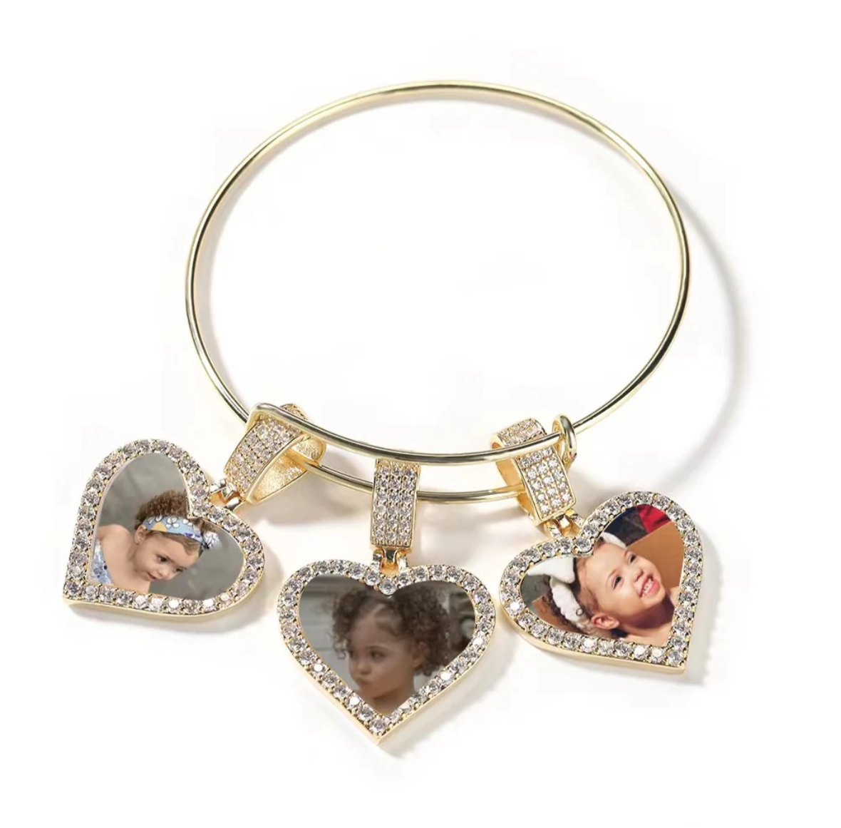Heart Photo Bangle Bracelet