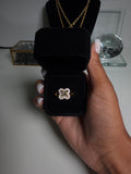 Iced Clover Nugget Ring