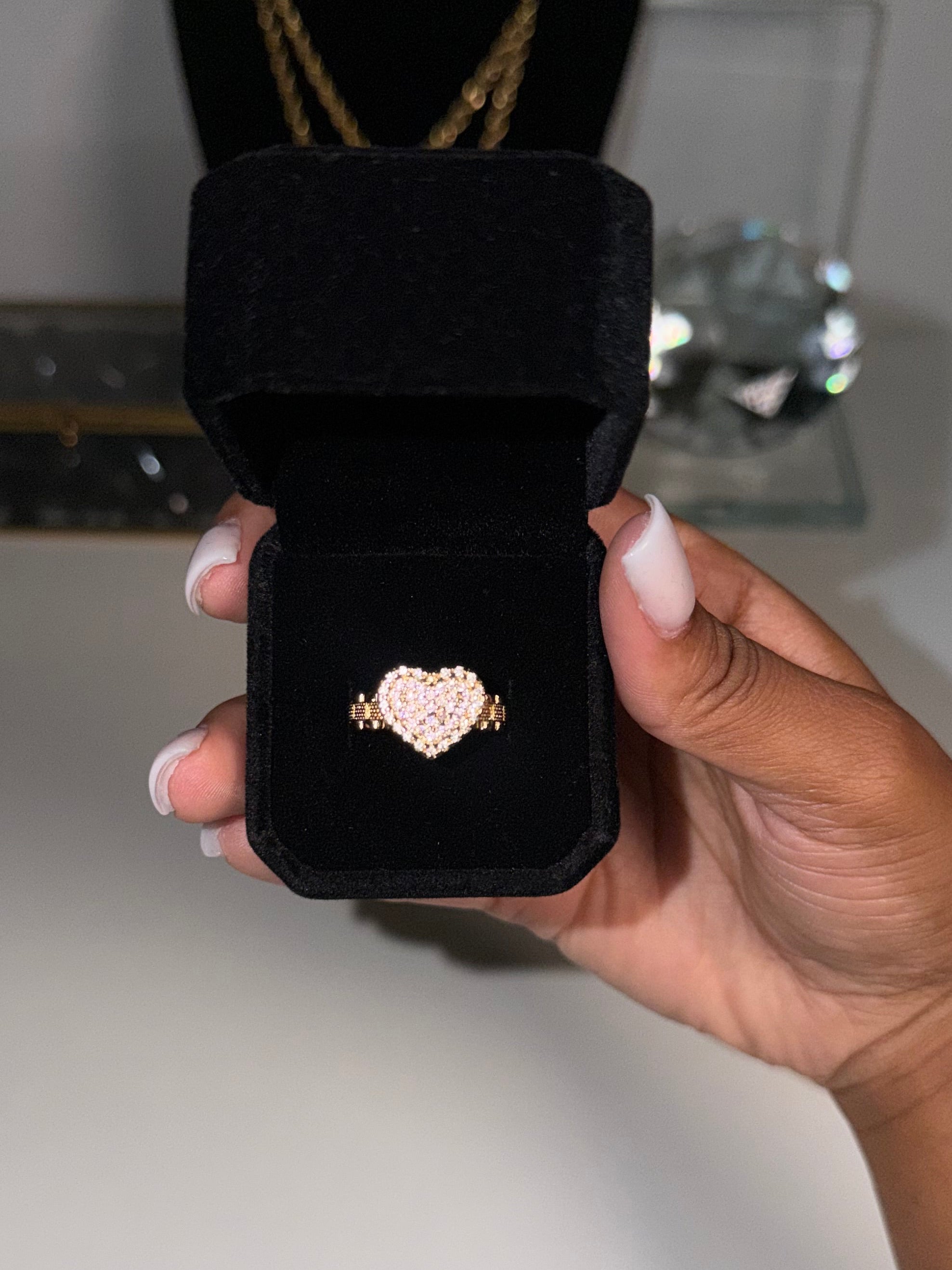 Bust down Heart Ring