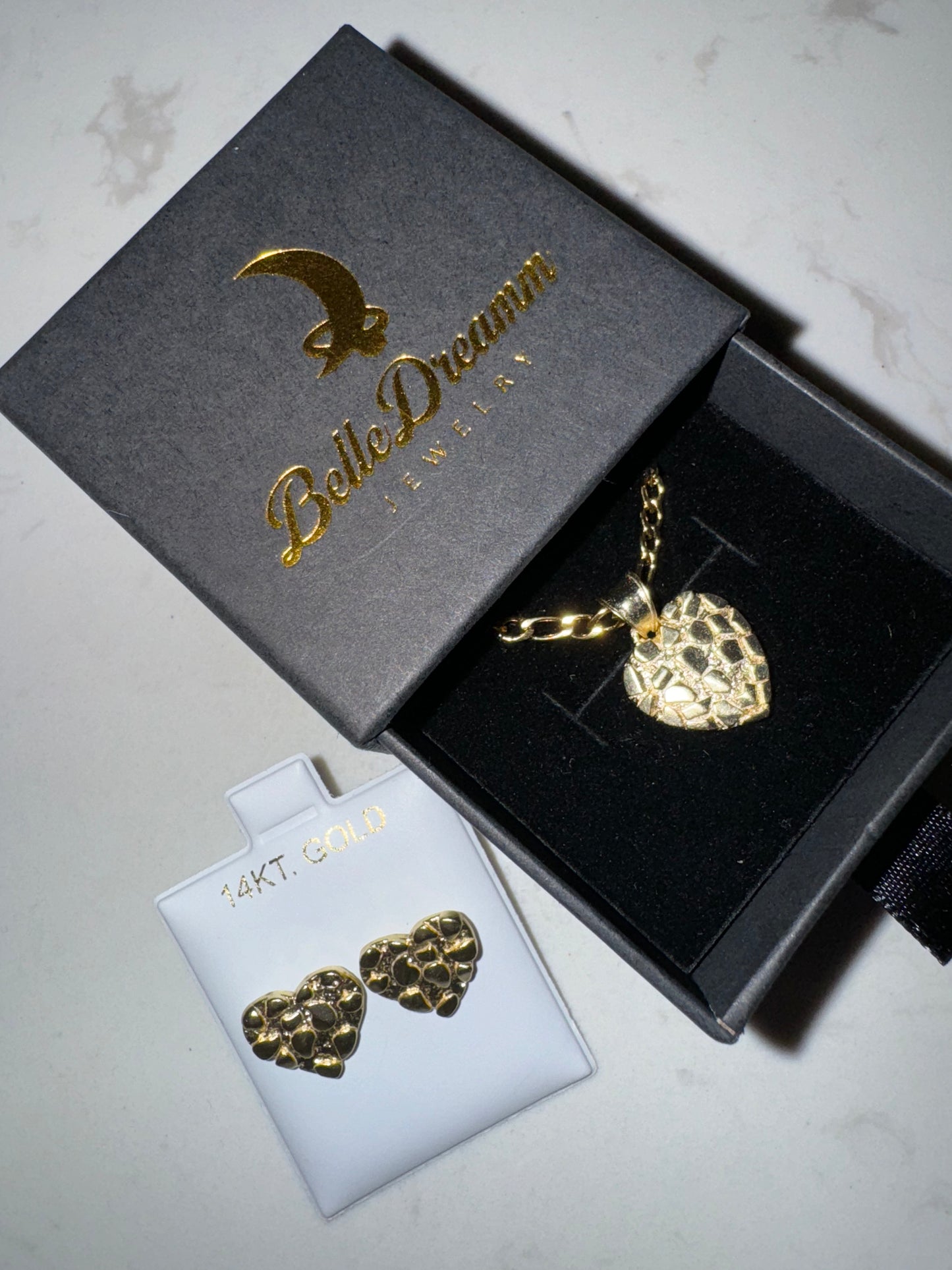 Gold Nugget Heart Set