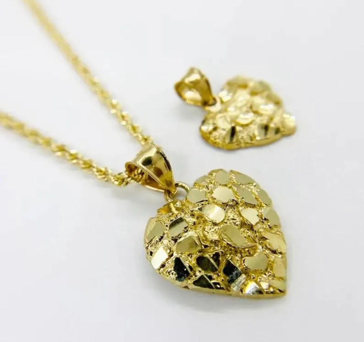 Gold Nugget Heart Set