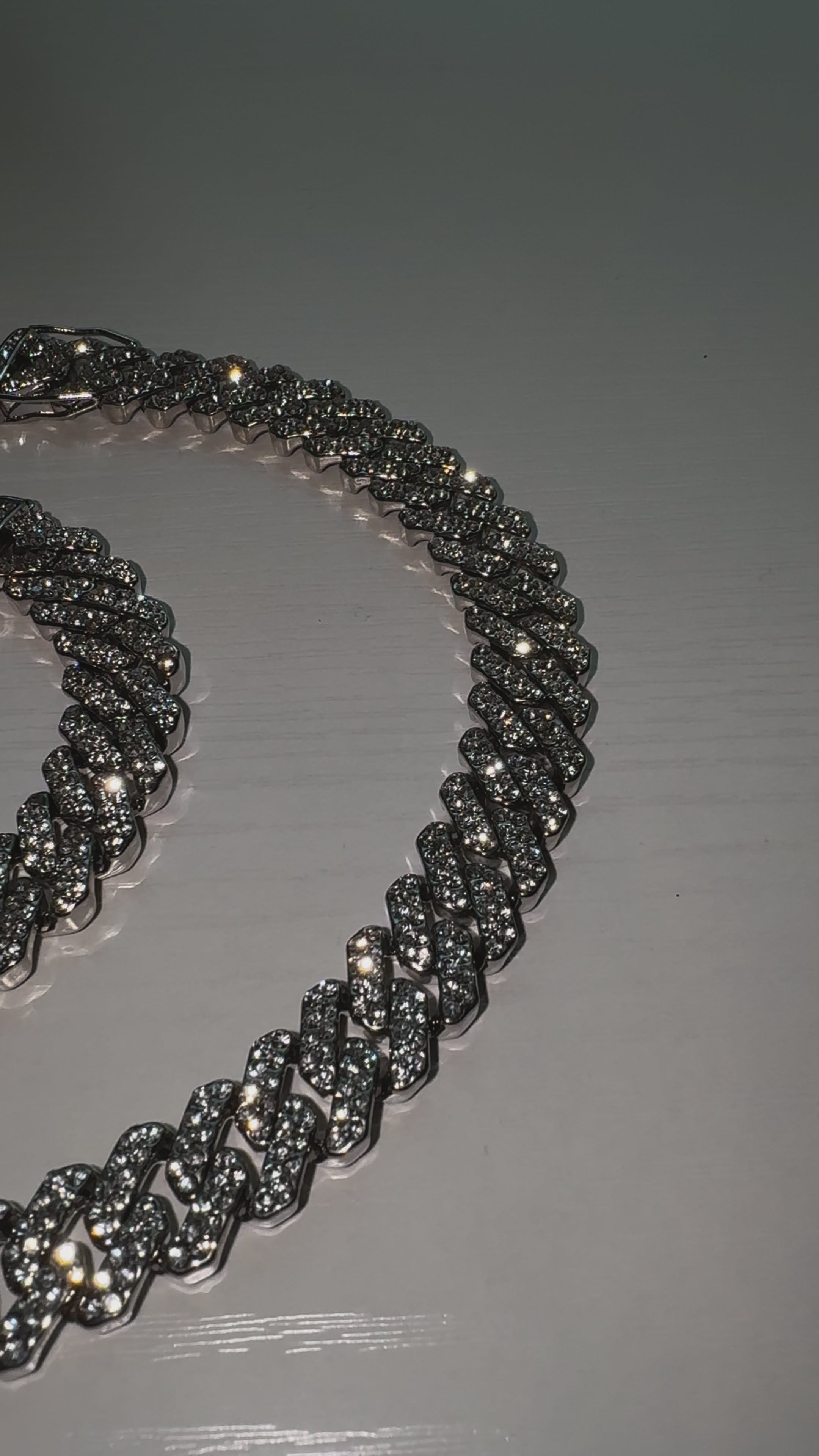 Silver Cuban Necklace Set