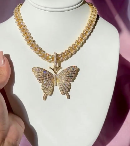 Gold Princess Butterfly Necklace